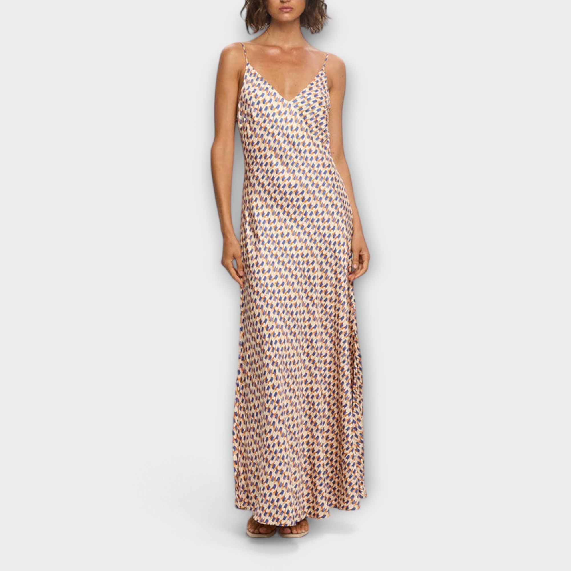 Tove - Stylish Geometric Print Maxi Dress