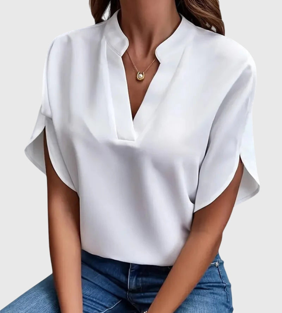 Elena | Elegant V-Neck Blouse