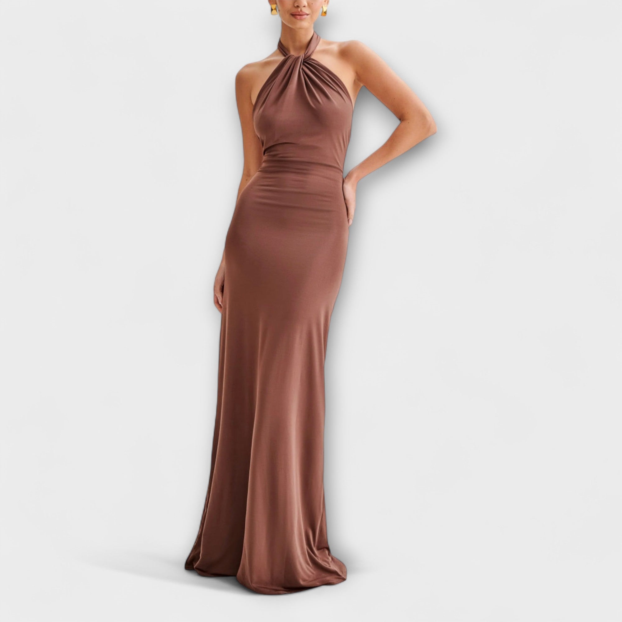 Lagoon - Slinky Halter Maxi Dress