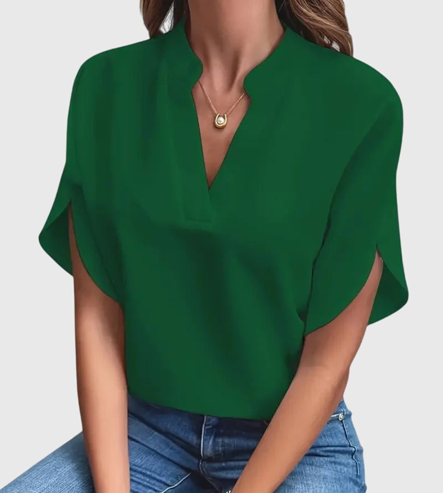 Elena | Elegant V-Neck Blouse