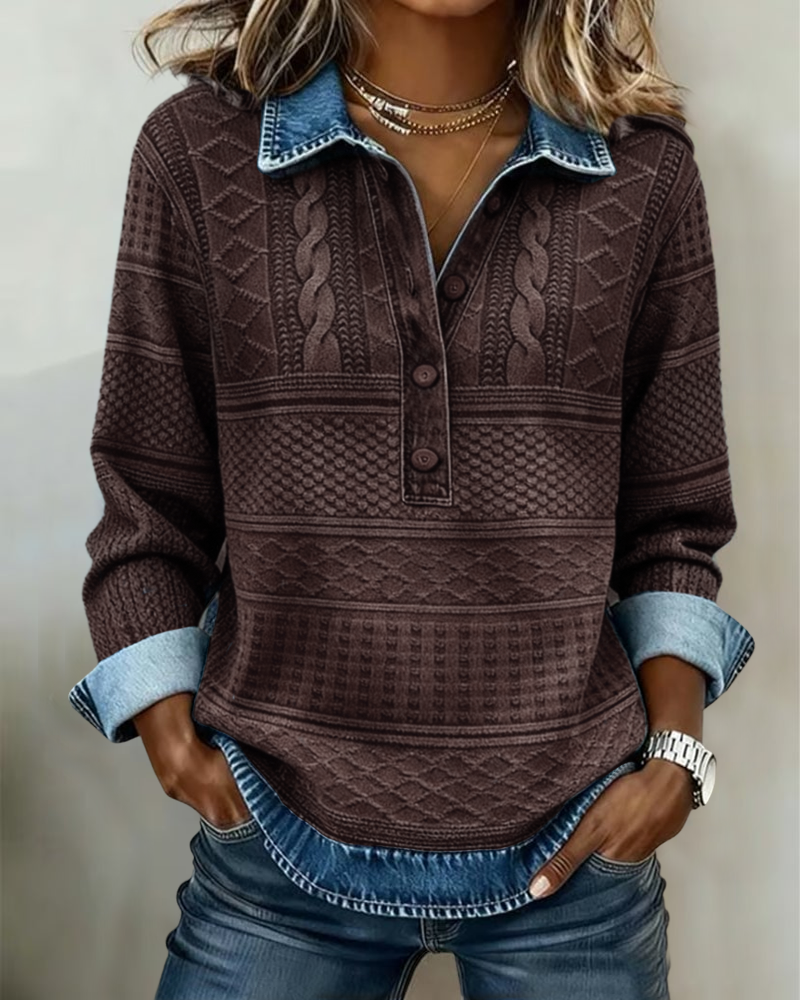 Clara | Textured Button Sweater