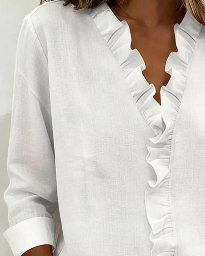 Indie | Ruffle V-Neck Blouse
