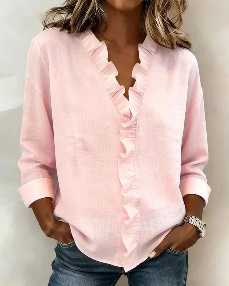 Indie | Ruffle V-Neck Blouse