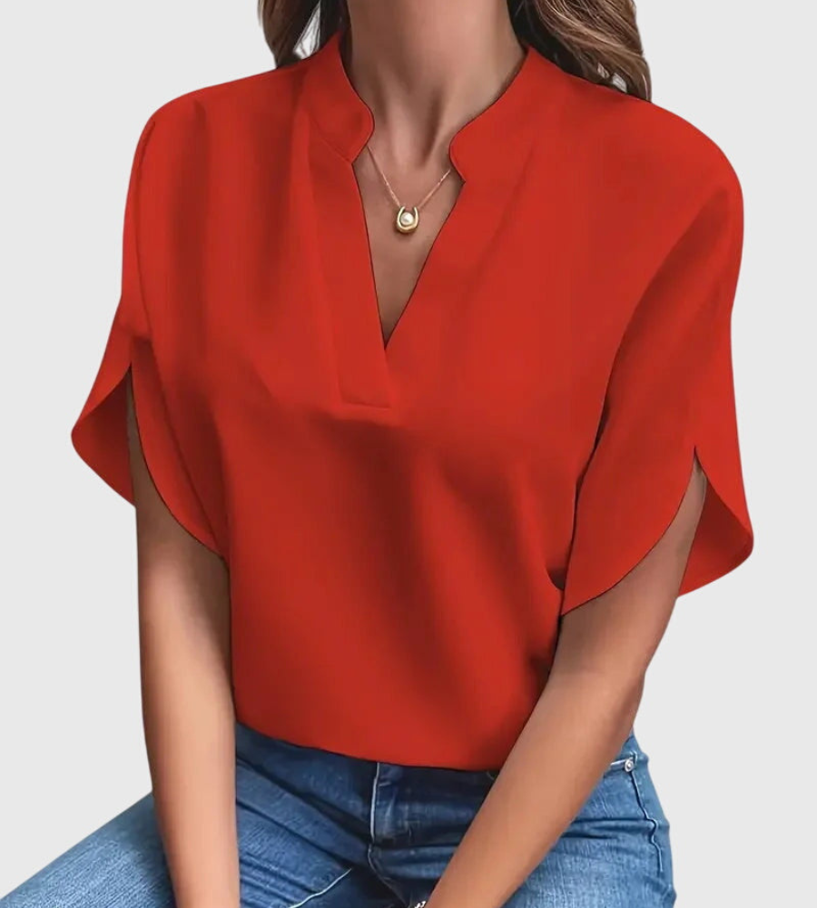 Elena | Elegant V-Neck Blouse