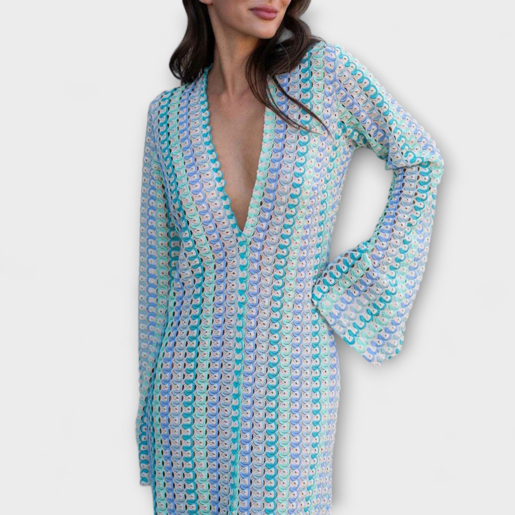 Elina – Maxi Dress with V-Neck and Vacation Flair