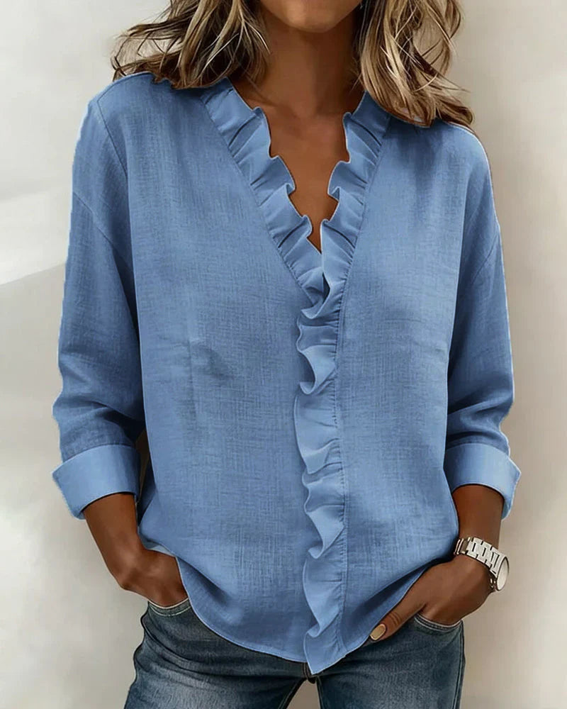 Indie | Ruffle V-Neck Blouse