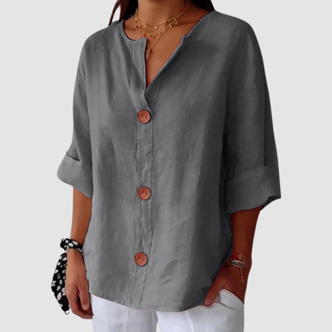 Leah™ Casual Linen Blouse