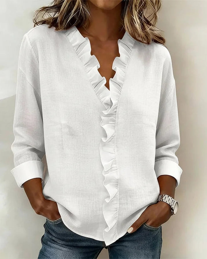 Indie | Ruffle V-Neck Blouse
