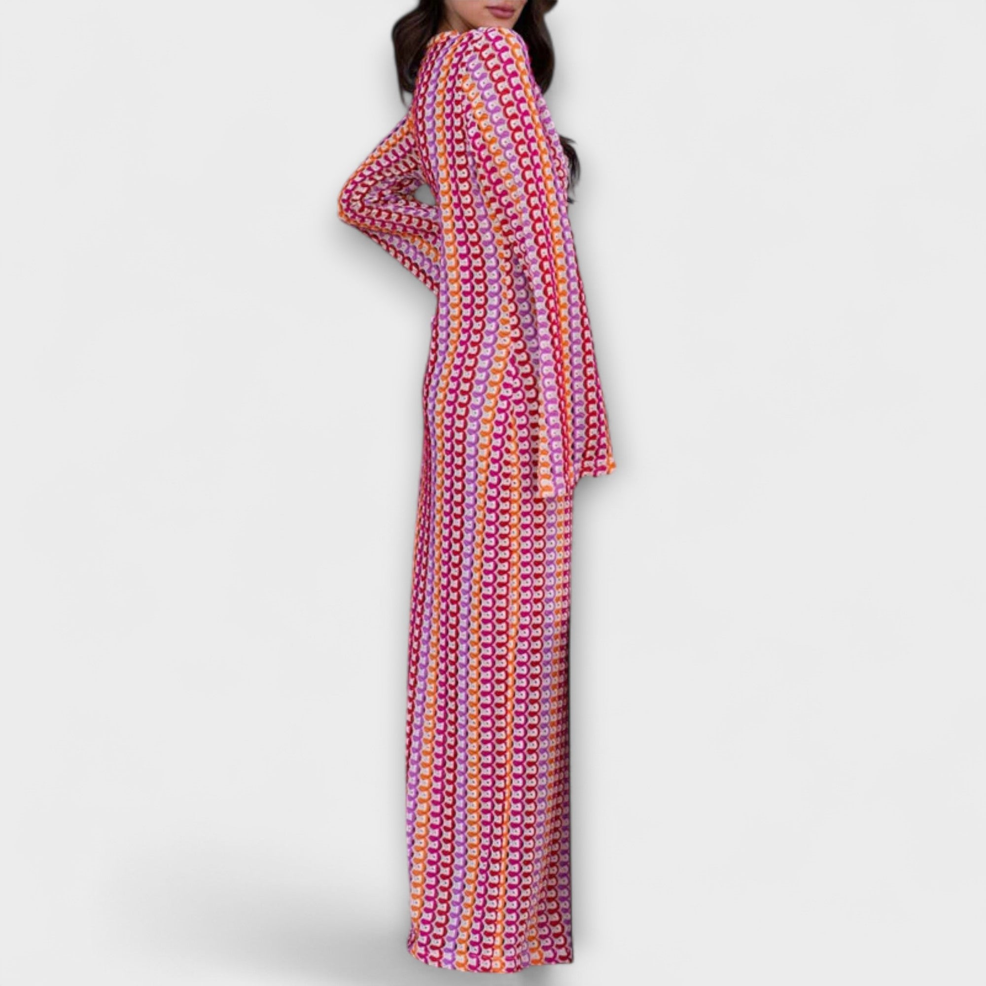 Elina – Maxi Dress with V-Neck and Vacation Flair