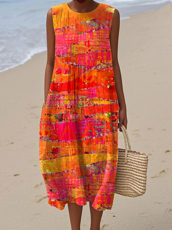 Faye| Sunset Midi Dress